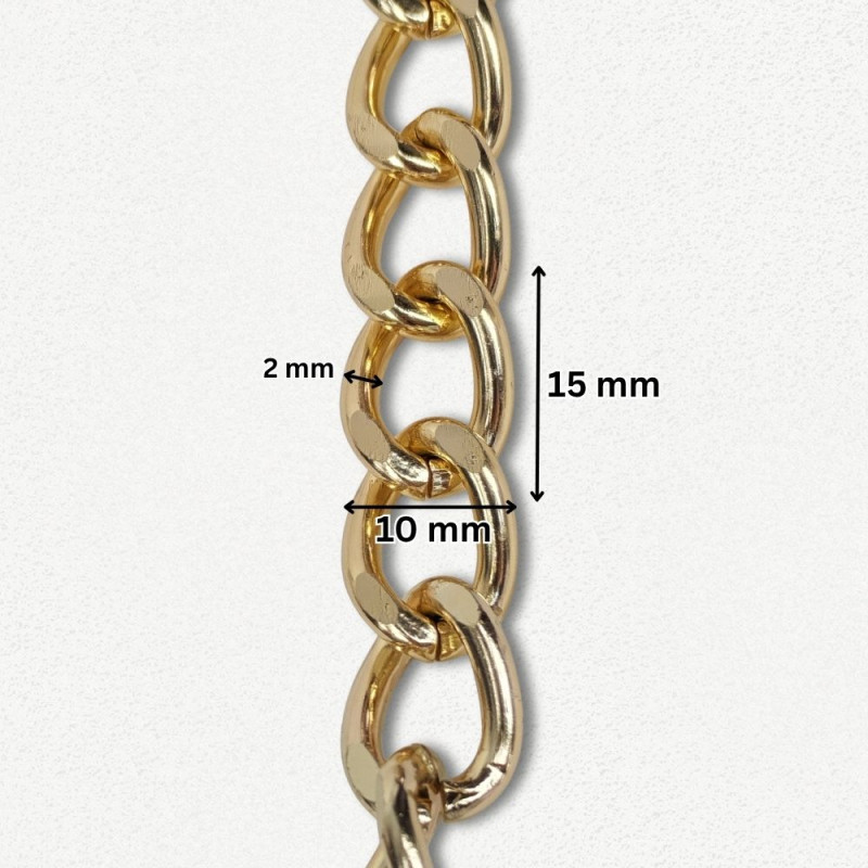 Lanac 15 x 10 x 2 mm / Zlatna
