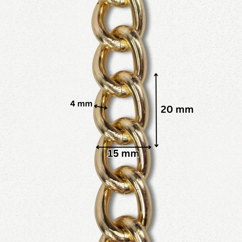 Lanac 20 x 15 x 4 mm / Zlatna