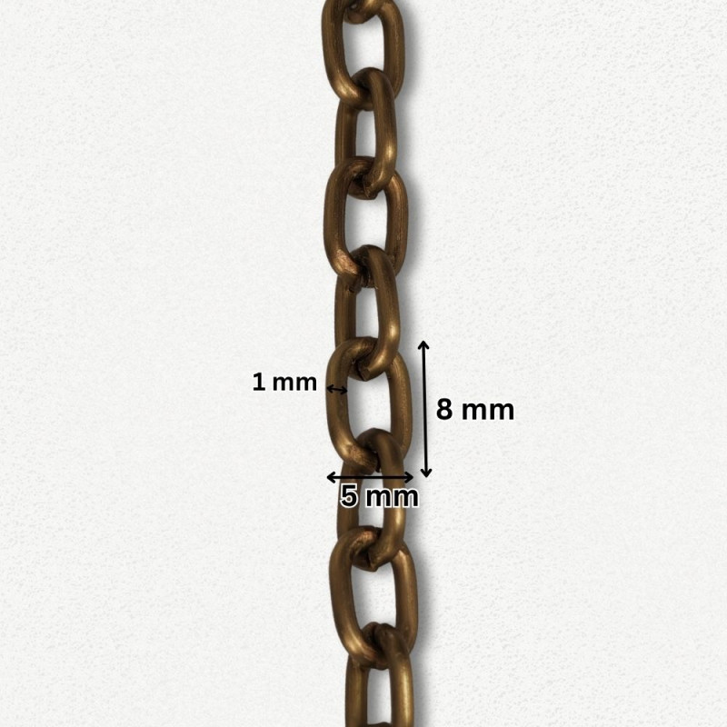 Lanac 8 x 5 x 1 mm / Staro zlato