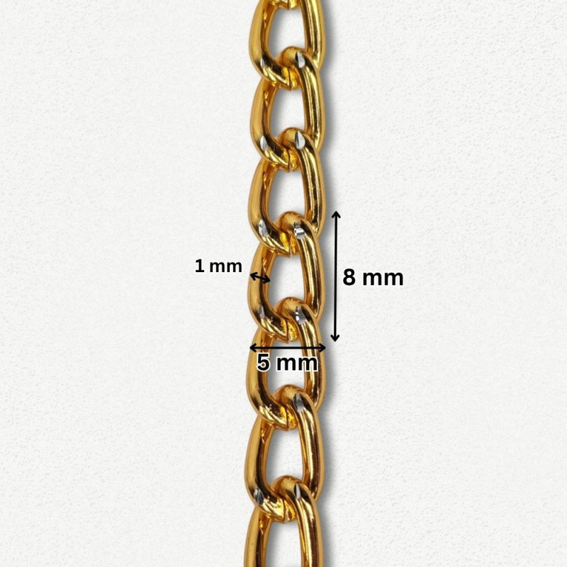 Lanac 8 x 5 x 1 mm / Zlatna