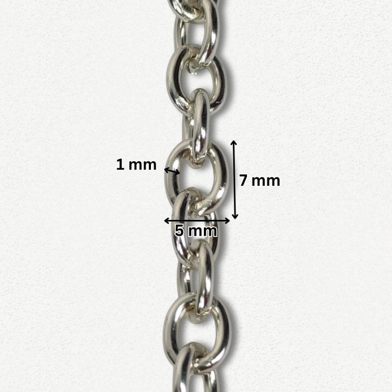 Lanac 7 x 5 x 1 mm / Srebrna
