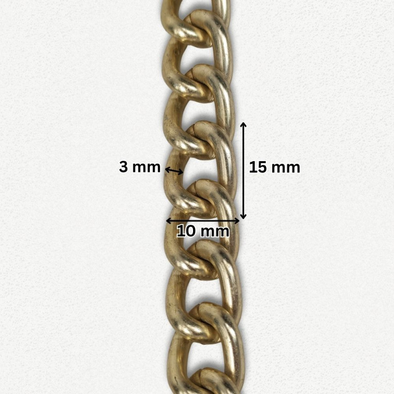 Lanac 15 x 10 x 3 mm / Staro zlato
