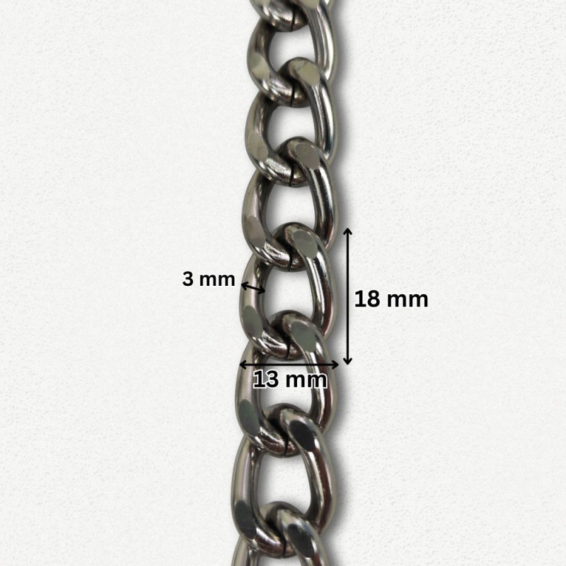 Lanac 18 x 13 x 3 mm / Srebrna