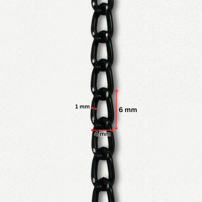 Lanac 6 x 4 x 1 mm / Tamno srebro