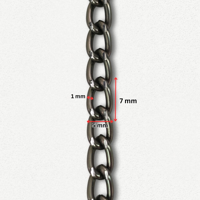 Lanac 7 x 5 x 1 mm / Srebrna