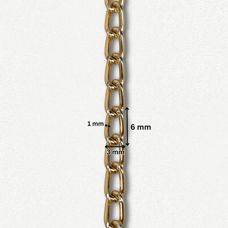Lanac 6 x 3 x 1 mm / Zlatna