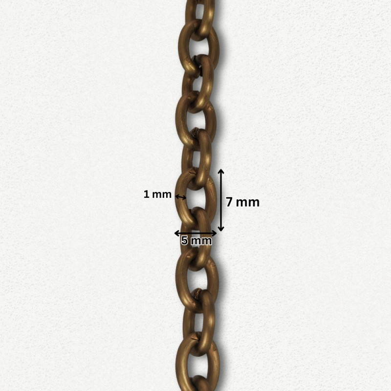 Lanac 7 x 5 x 1 mm / Staro zlato