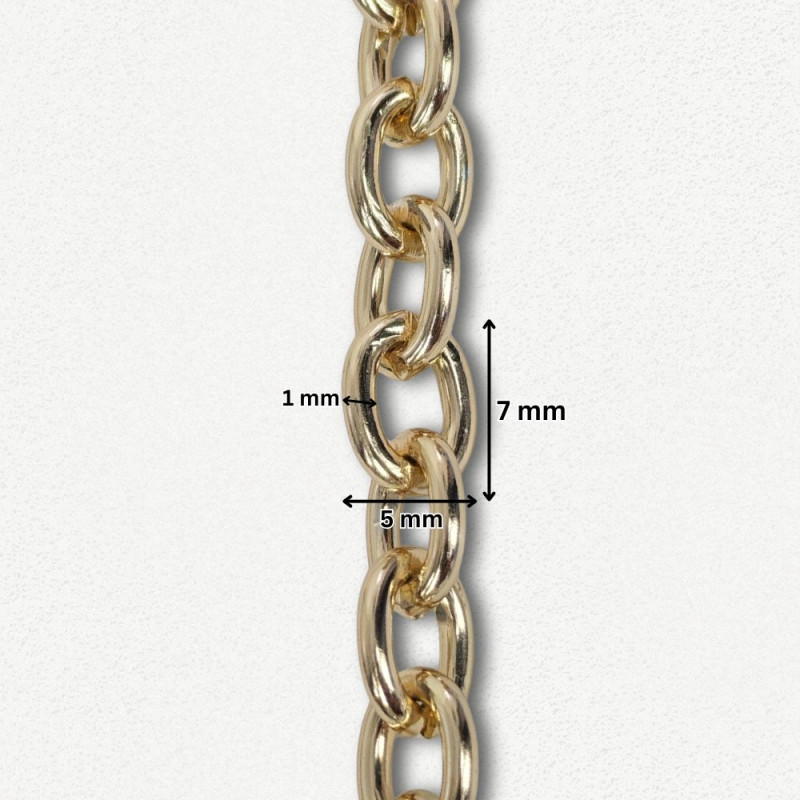Lanac 7 x 5 x 1 mm / Zlatna
