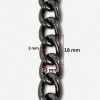 Lanac 18 x 13 x 3 mm / Tamno srebro