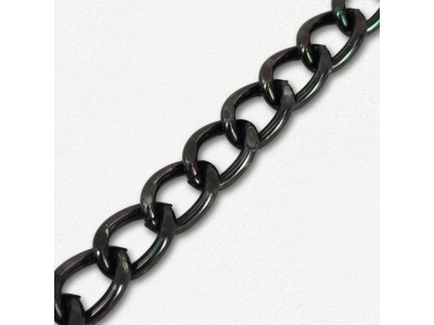 Lanac 15 x 10 x 2 mm / Tamno srebro