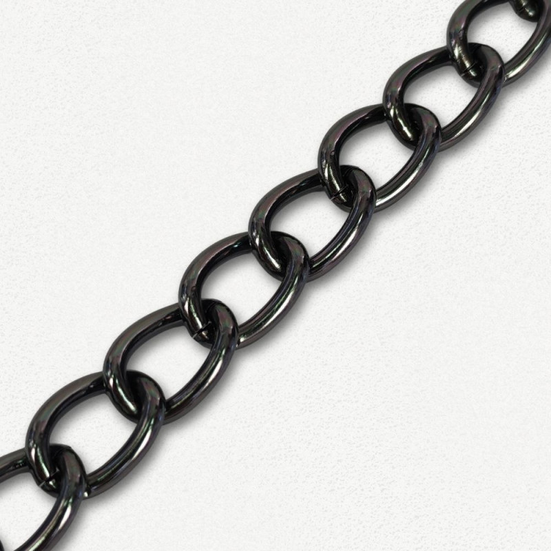 Lanac 13 x 9 x 2 mm / Tamno srebro