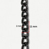 Lanac 11 x 7 x 2 mm / Tamno srebro