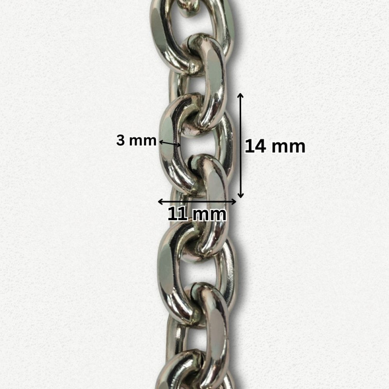 Lanac 14 x 11 x 3 mm / Srebrna