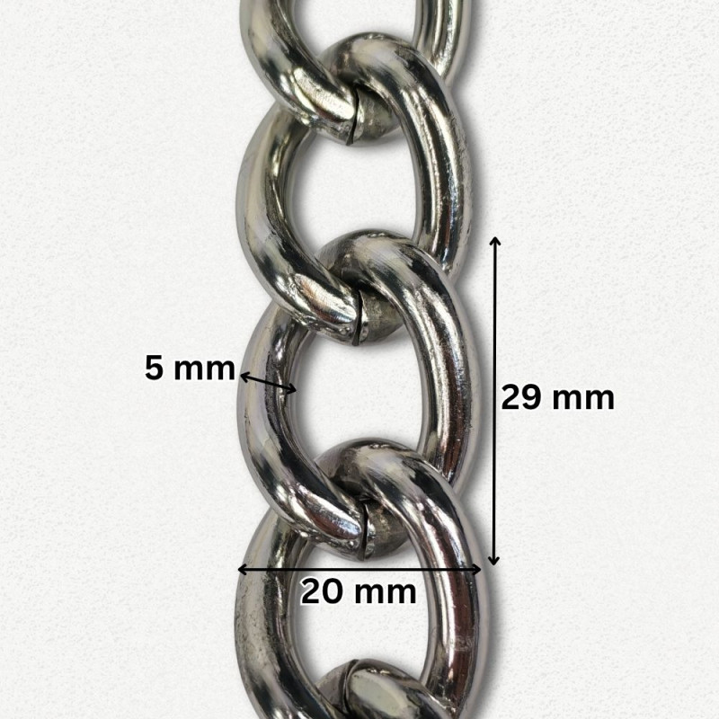 Lanac 29 x 20 x 5 mm / Srebrna