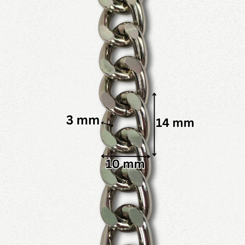 Lanac 14 x 10 x 3 mm / Srebrna
