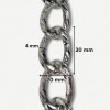 Aluminijumski lanac  30 x 20 x 4 mm / Srebrna