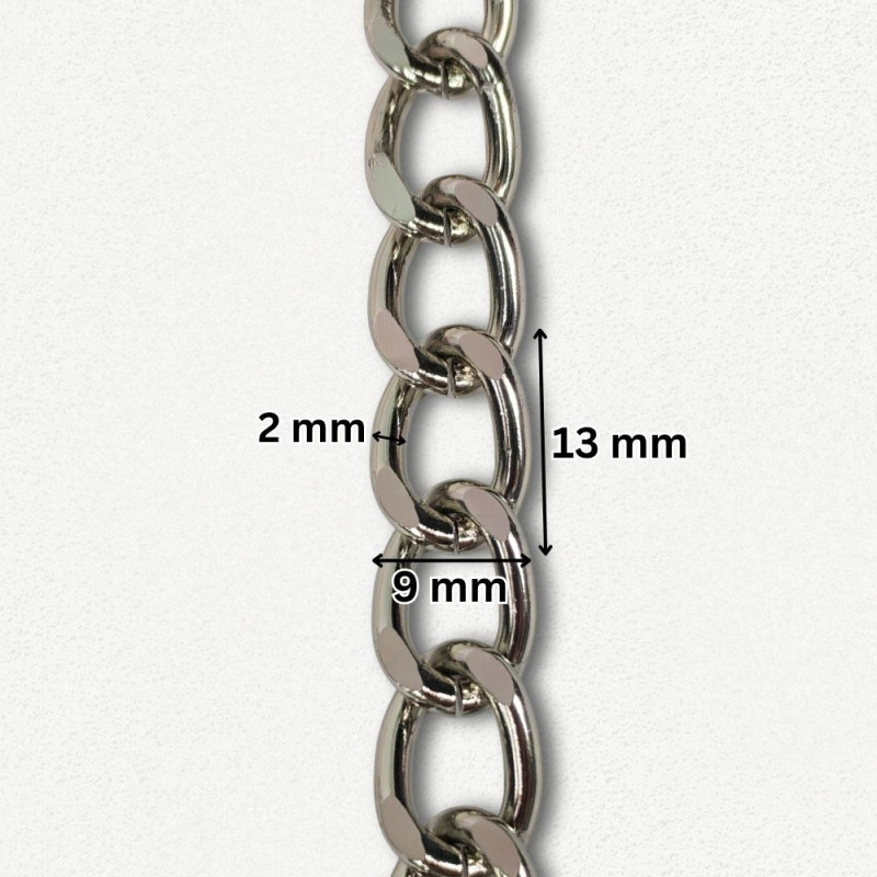 Lanac 13 x 9 x 2 mm / Srebrna