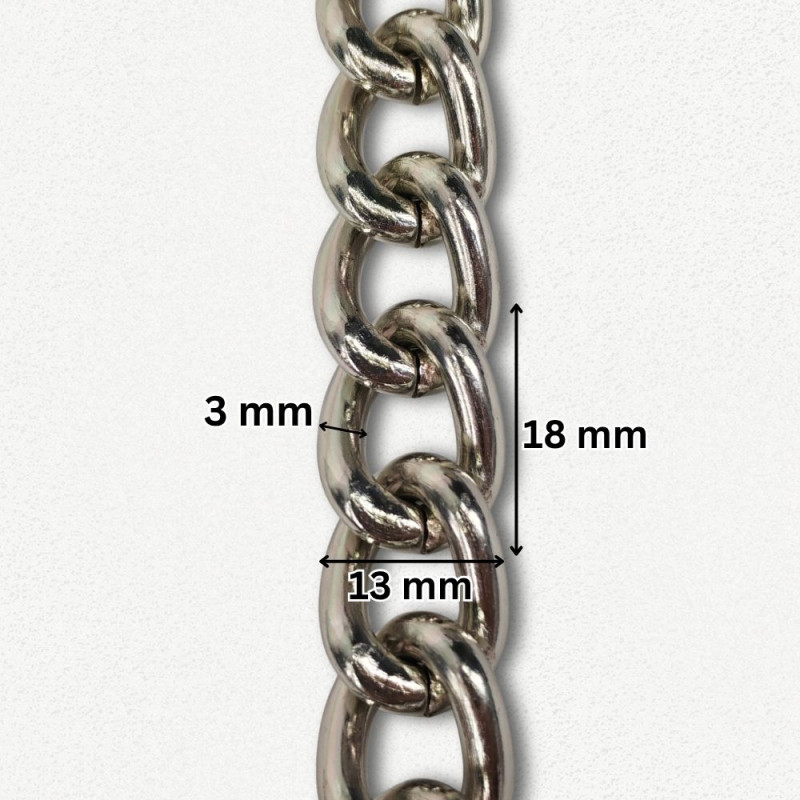 Lanac 18 x 13 x 3 mm / Srebrna