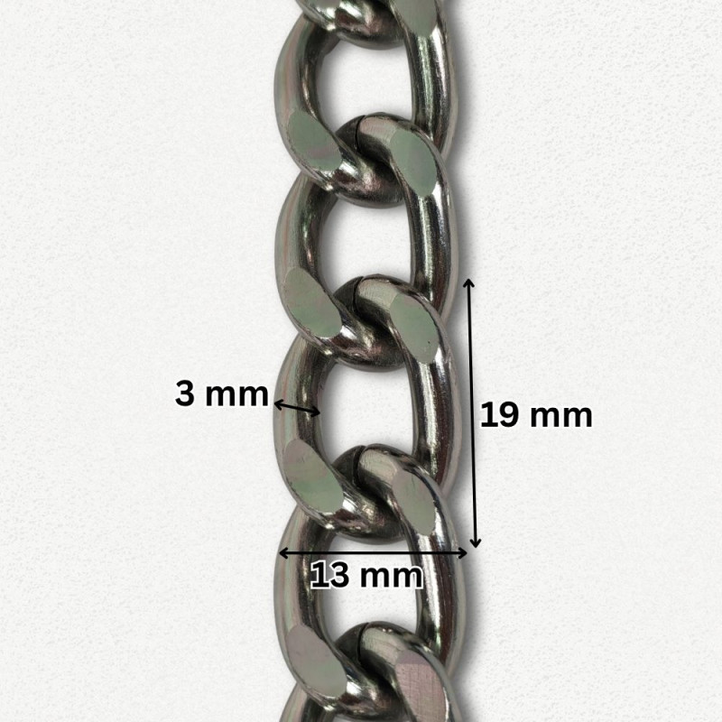 Lanac 19 x 13 x 3 mm / Srebrna