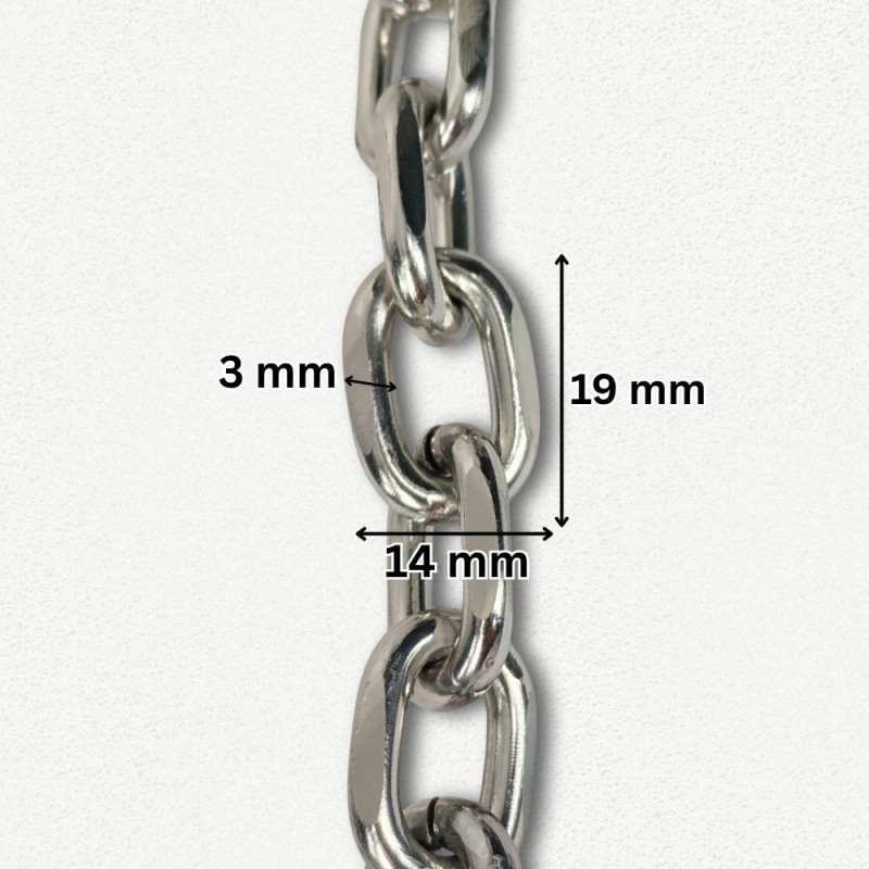 Lanac 19 x 14 x 3 mm / Srebrna