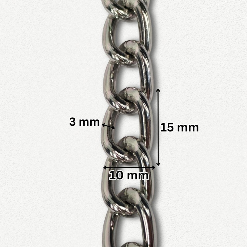 Lanac 15 x 10 x 3 mm / Srebrna