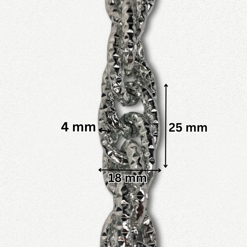 Lanac 25 x 18 x 4 mm / Srebrna