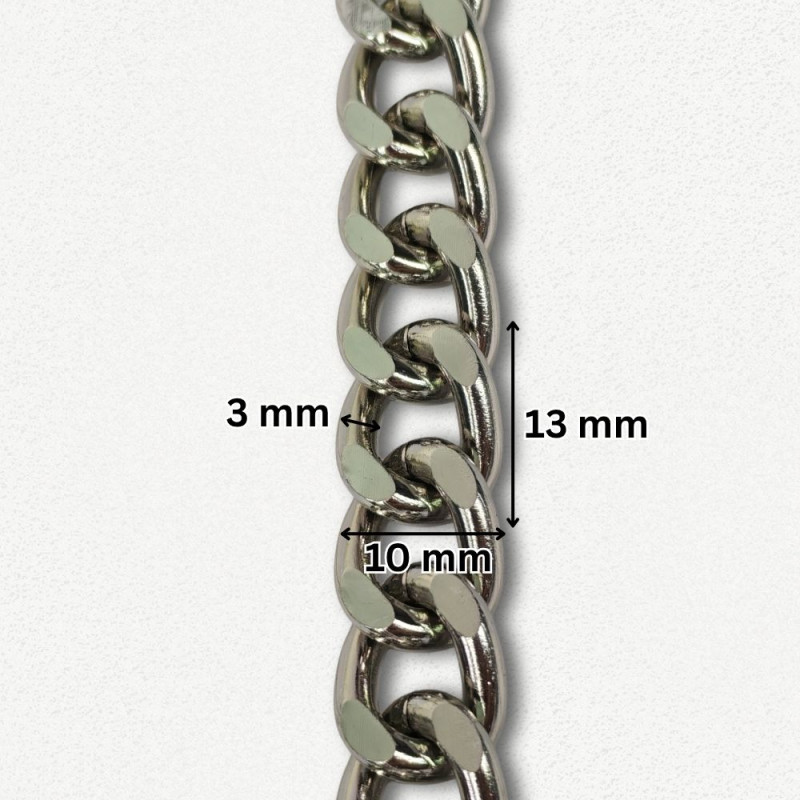 Lanac 13 x 10 x 3 mm / Srebrna