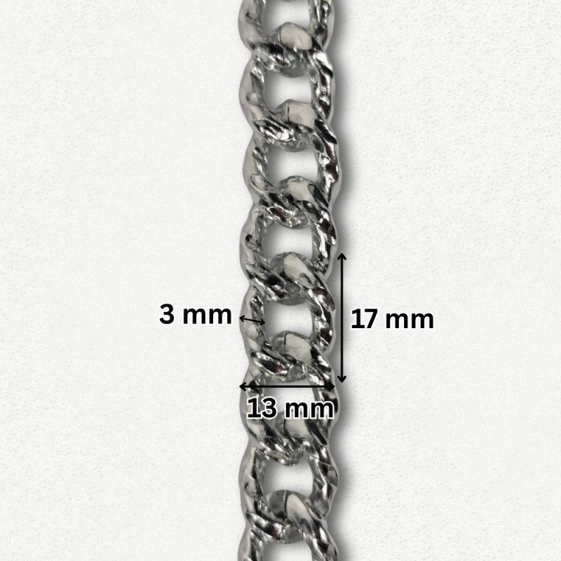 Aluminijumski lanac 17 x 13 x 3 mm / Srebrna