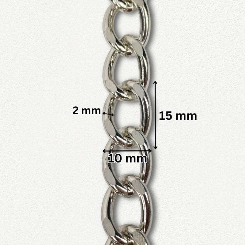 Lanac 15 x 10 x 2 mm / Srebrna