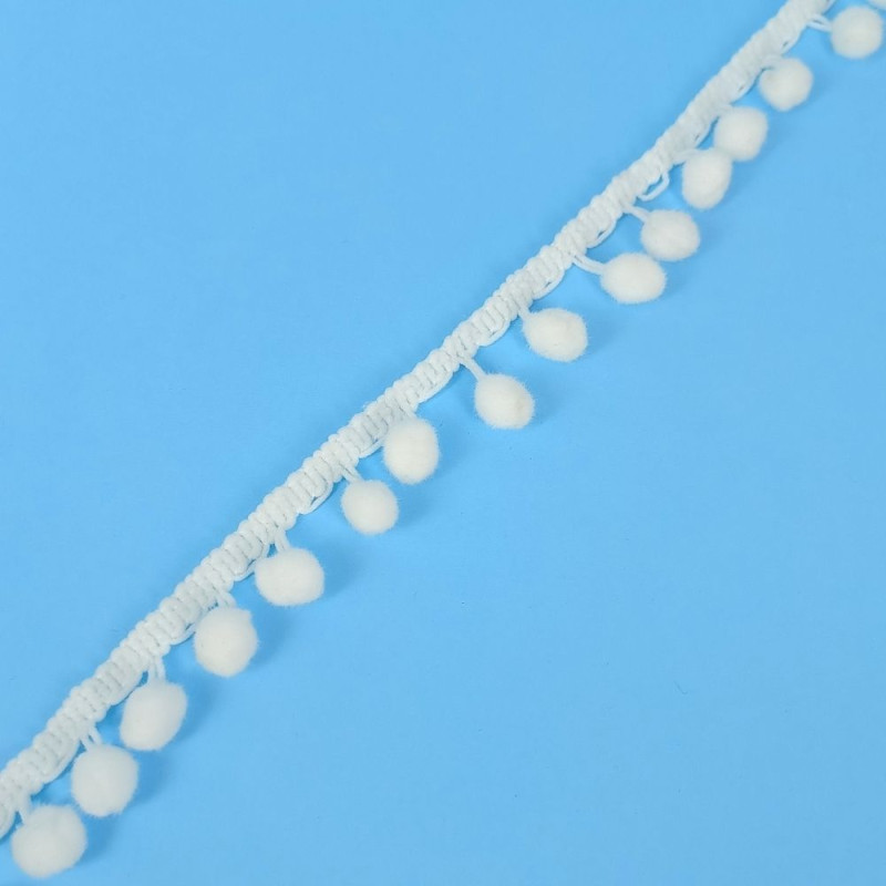 Pom-Pom traka / 10 mm / Bela Pom-Pom traka / 10 mm / Bela