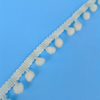 Pom-Pom traka / 7 mm / Bela