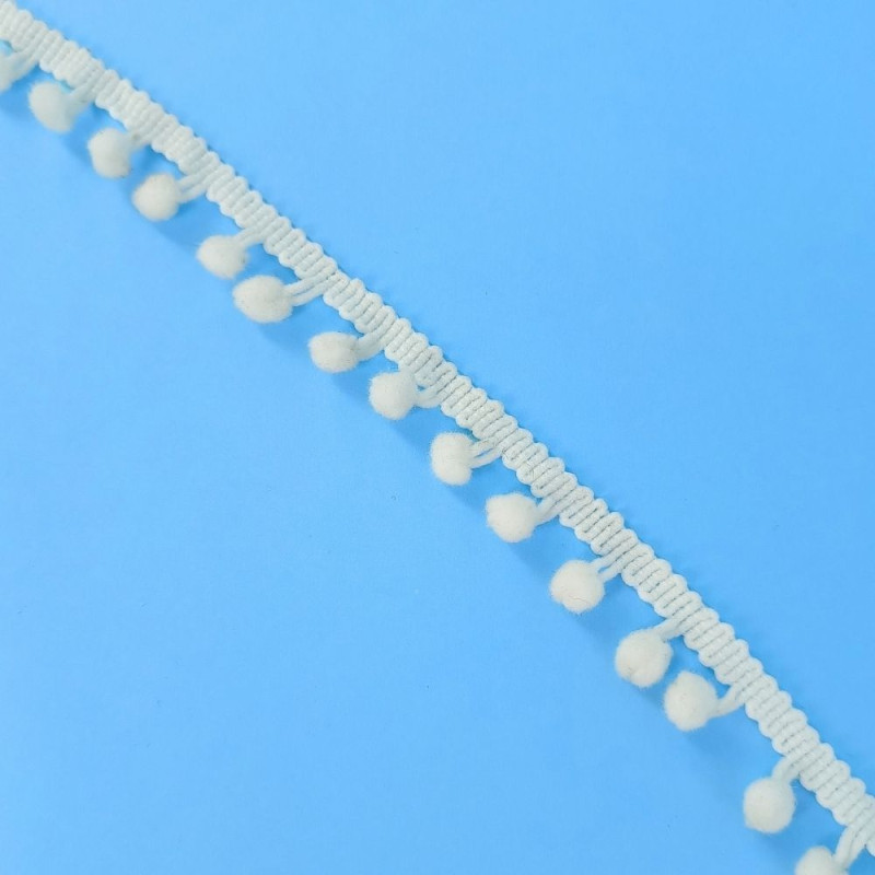 Pom-Pom traka / 7 mm / Bela