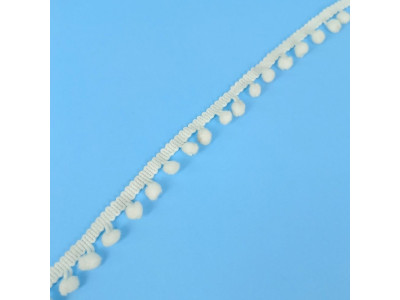 Pom-Pom traka / 7 mm / Bela