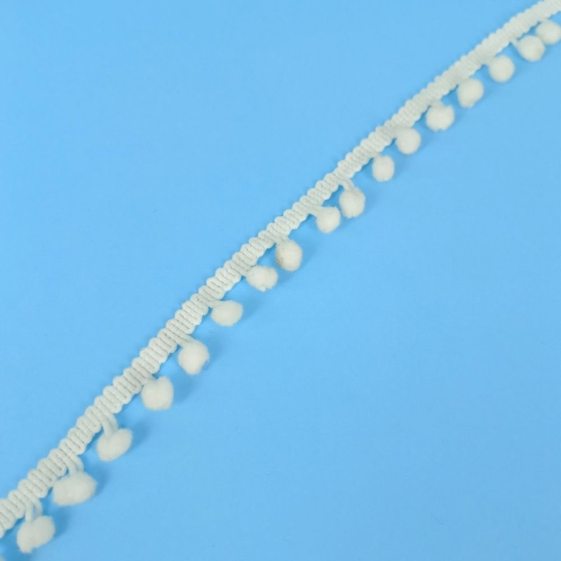 Pom-Pom traka / 7 mm / Bela