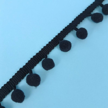 Pom-Pom traka / 10 mm / Crna