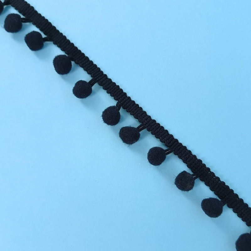 Pom-Pom traka / 10 mm / Crna