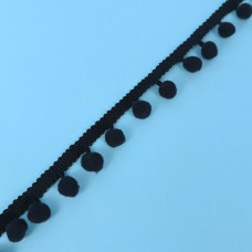 Pom-Pom traka / 10 mm / Crna