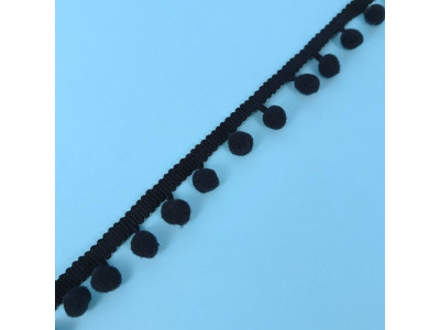 Pom-Pom traka / 10 mm / Crna