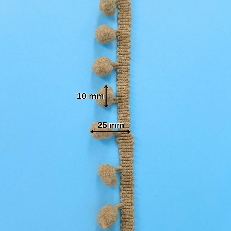 Pom-Pom traka / 10 mm / Bež