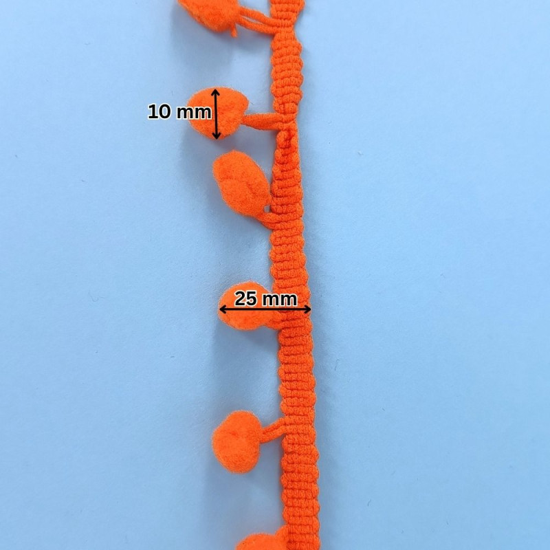 Pom-Pom traka / 10 mm / Narandžasta