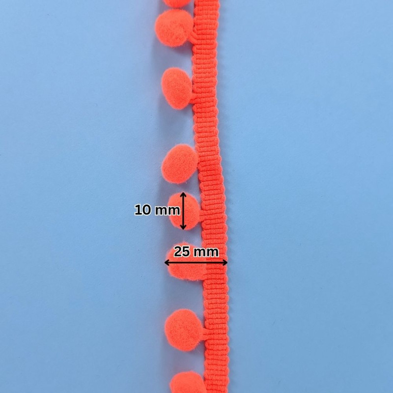 Pom-Pom traka / 10 mm / Narandžasta