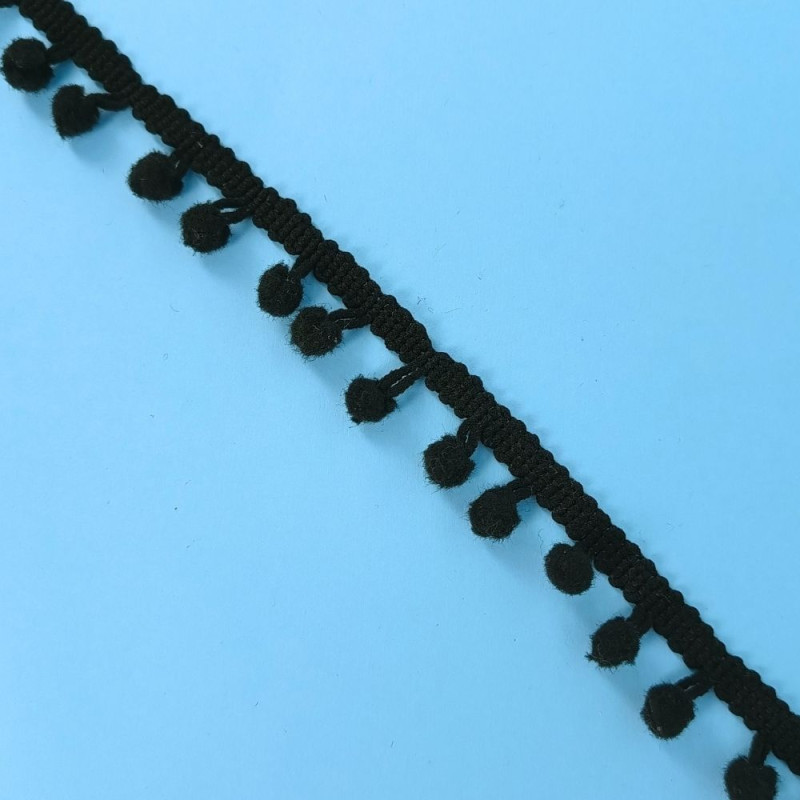 Pom-Pom traka / 10 mm / Crna