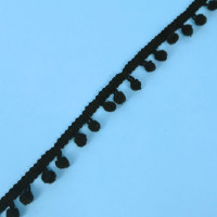 Pom-Pom traka / 10 mm / Crna