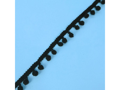 Pom-Pom traka / 10 mm / Crna