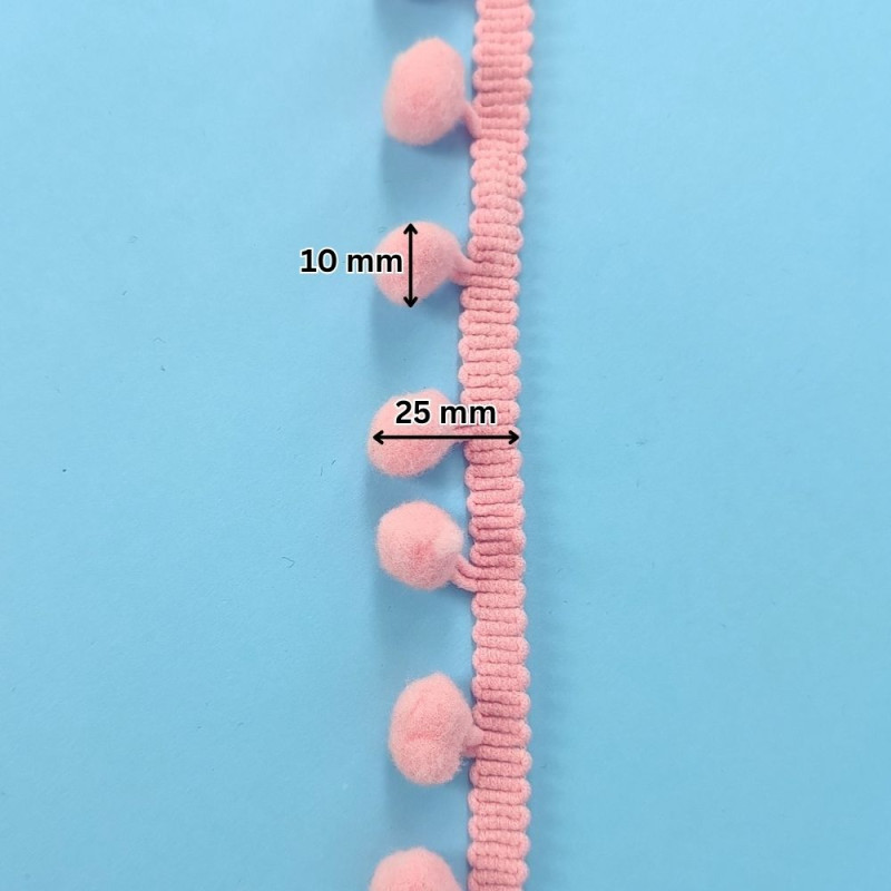Pom-Pom traka / 10 mm / Roze