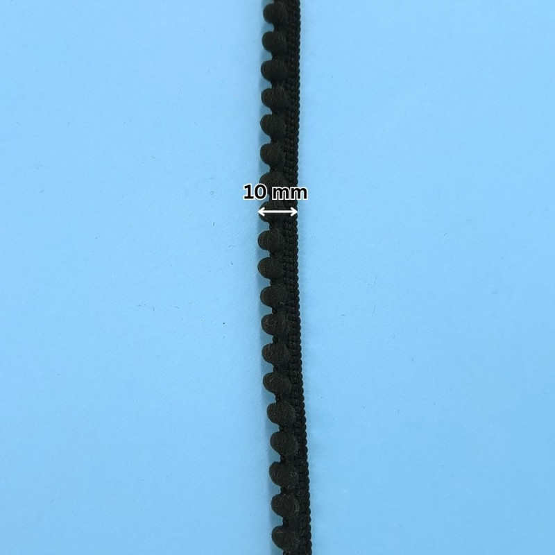 Pom-Pom traka / 10 mm / Crna