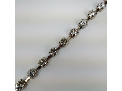 Traka sa kristalima / SS-30 Crystal - Srebrna osnova