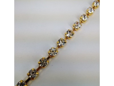 Traka sa kristalima / SS-30 Crystal - Zlatna osnova