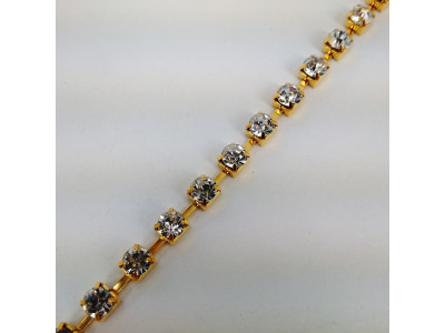 Traka sa kristalima / SS-24 Crystal tip B - Zlatna osnova