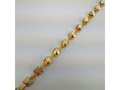 Traka sa kristalima / SS-24 AB Crystal Tip B - Zlatna osnova
